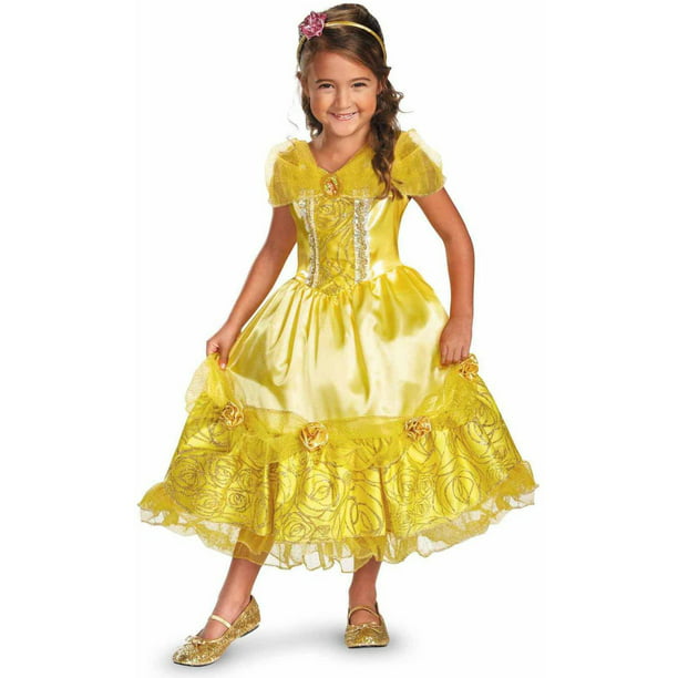 Princess Belle Costume Dress Up Kids Girls Halloween Cosplay Fancy Party Outfit